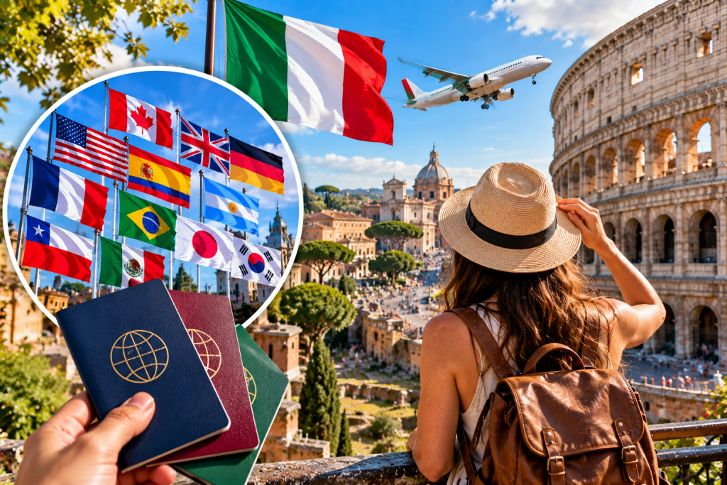 Países que entran a Italia solo con pasaporte